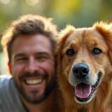 Maël D. avec son chien Hugo